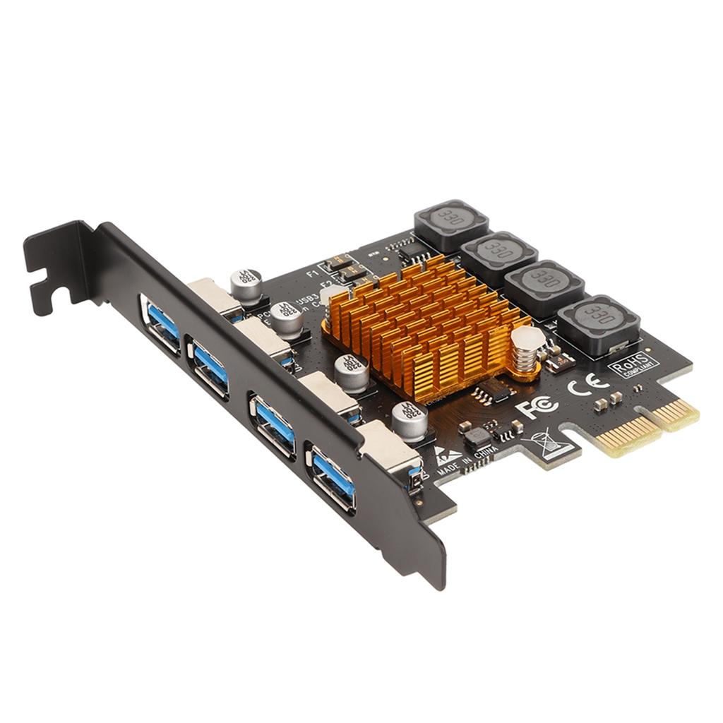 PCIE To USB 3.0 Expansion Card 4 Ports PCIE To USB 3.0 Backward Compatible Stable Safe USB 3.0 Expansion Card for PC
