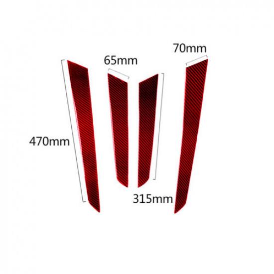 Red Carbon Fiber Interior Door Panel Cover Trim For Mercedes-Benz C-Class W204