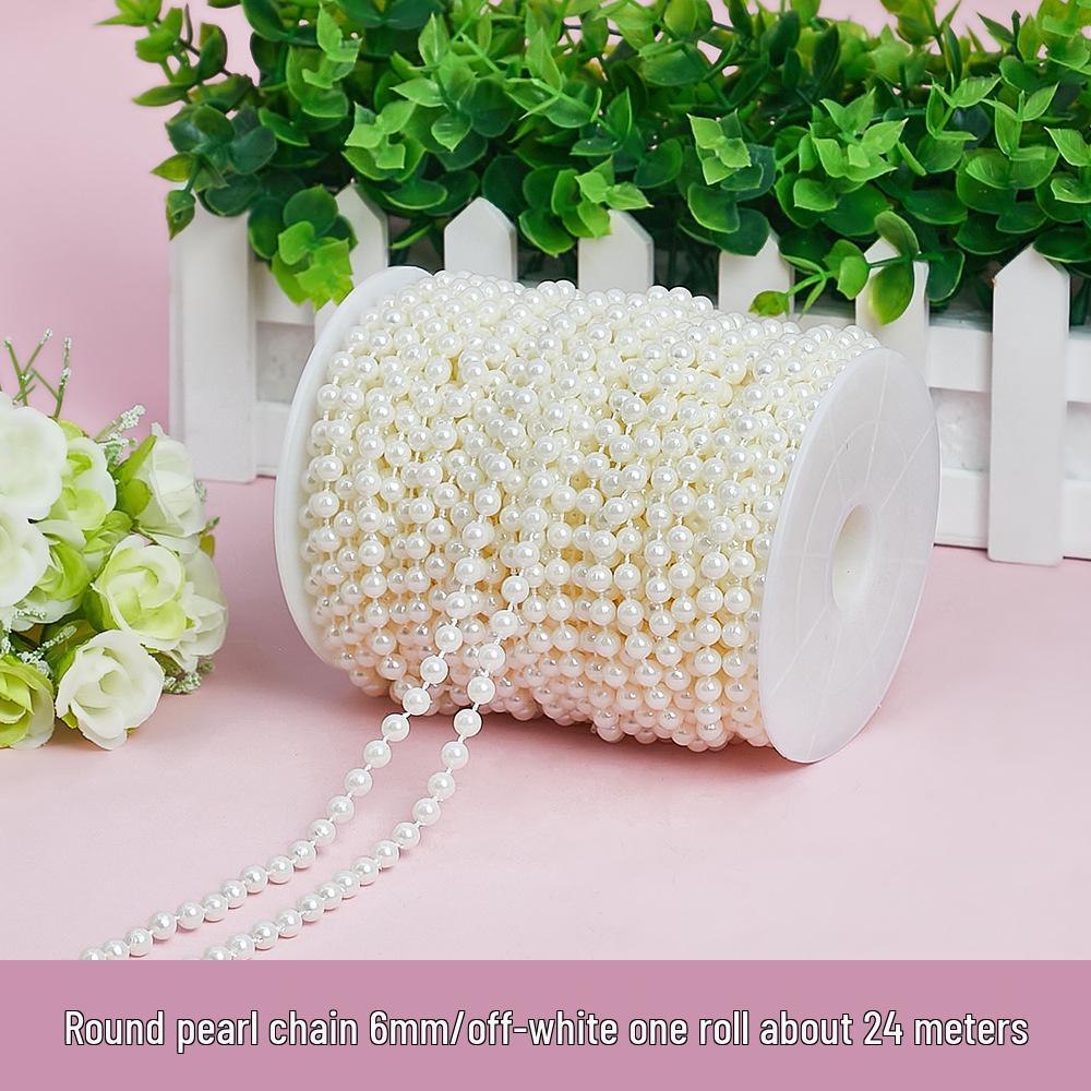 ABS Faux Pearl Beaded Chain - 8MM DIY Wedding & Festive Decor Accessories