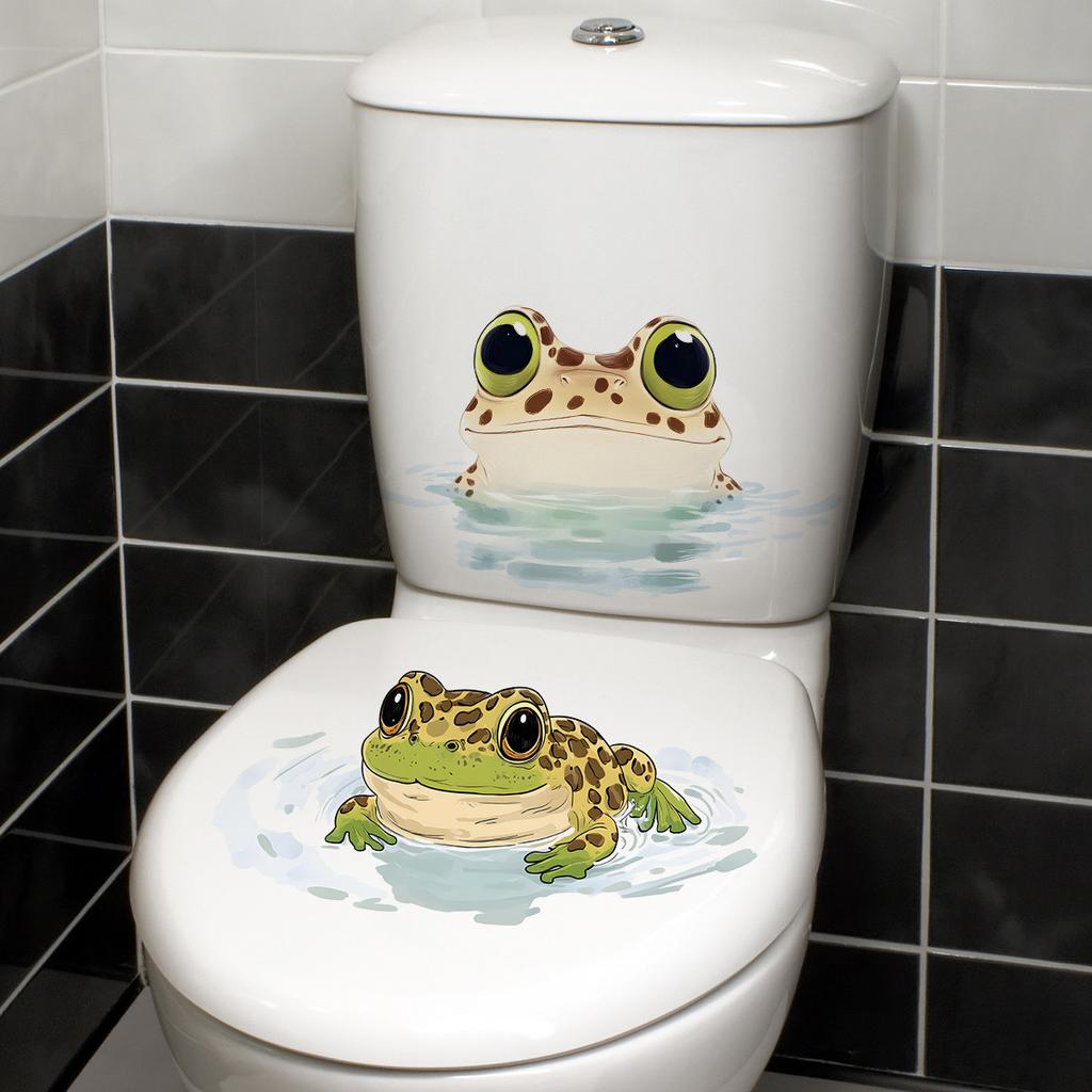 Cartoon Cat Toilet Sticker Bathroom and Bathroom Beautification Decoration Toilet Lid Waterproof 3D Self-Adhesive Sticker