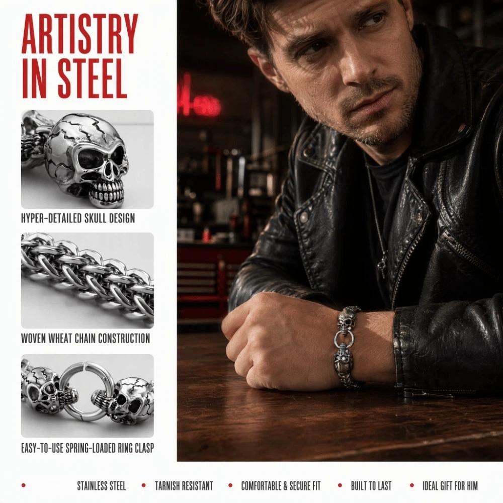 Gothic Style Steampunk Hand Chain Vintage Retro Men Shiny Finish Bracelet Friends