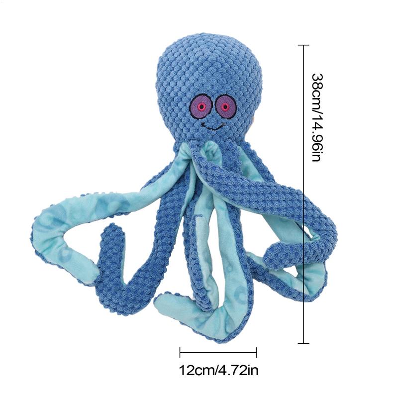 Plush Dog Squeaky Toys Dog Teeth Cleaning Toys Octopus Shaped Puppy Playing Tool For Home Outdoor Interactive Pet Training