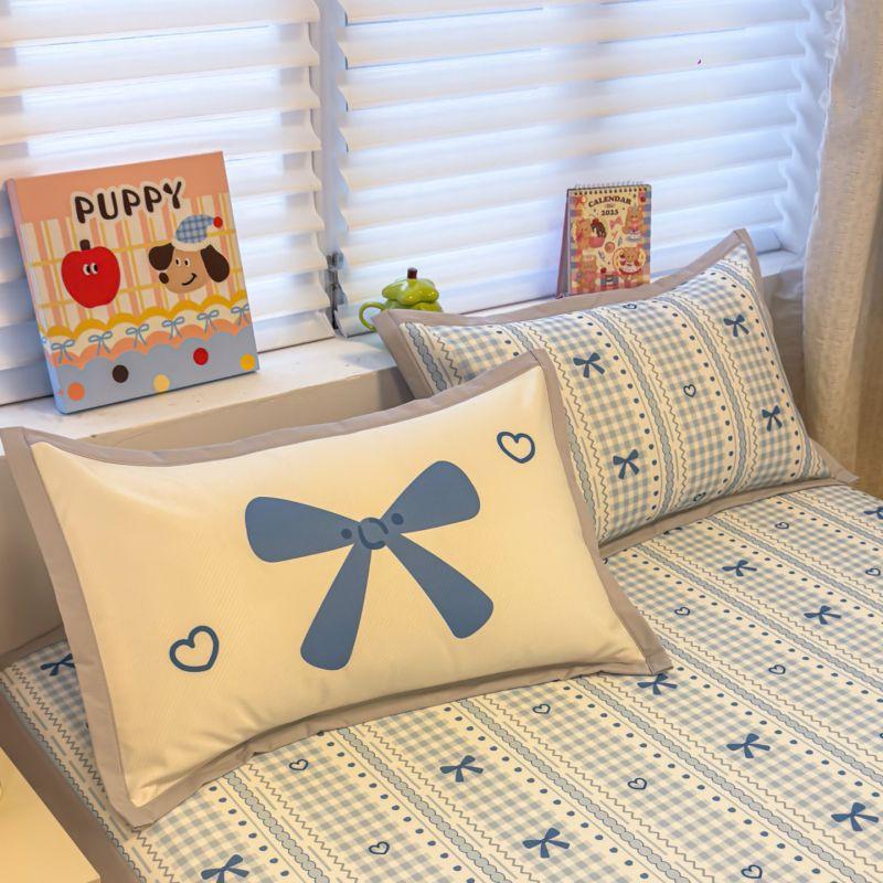Cooling Ice Silk Printed Pillowcase Set 48x74cm Pair Soft Breathable Bedding Kids Adults