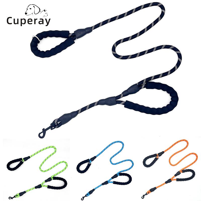 Double Handle Large Dog Leash,reflective Dog Leash with Foam Handle,comfortable & Easy To Control for Dog Training and Walking