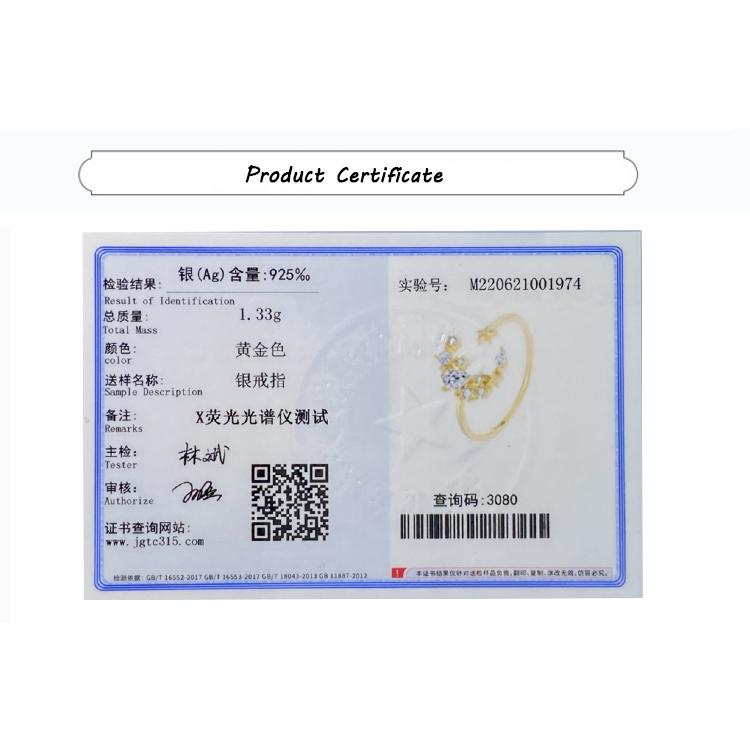 Creative Star Moon Round Full Diamond Couple Ring For Women U Shape Original Genuine Sterling Silver Valentine Day Gift Jewelry