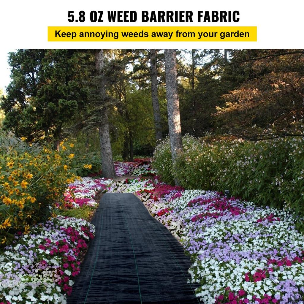 Garden Weed Barrier Fabric, 5.8 OZ Heavy Duty Landscape Fabric, 4ft x 100ft Weed Block Control for Garden Ground Cover, Woven Geotextile Fabric for