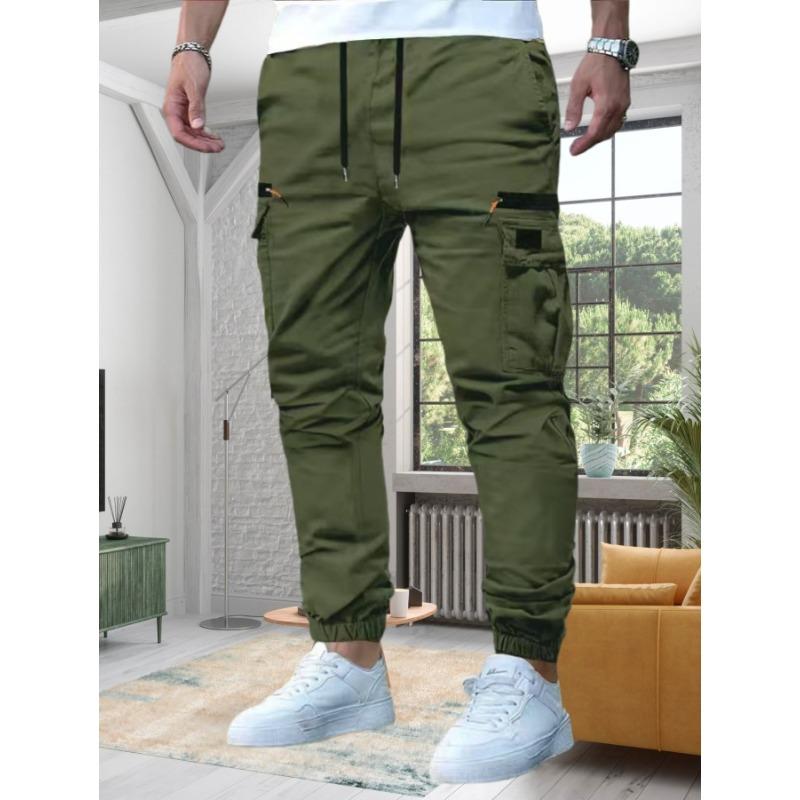 Men's Spring Fall Cargo Jogger Pants – Lightweight Tapered Sweatpants with Drawstring Waist, Multi-Pocket Outdoor Casual Trousers for Hiking Workout