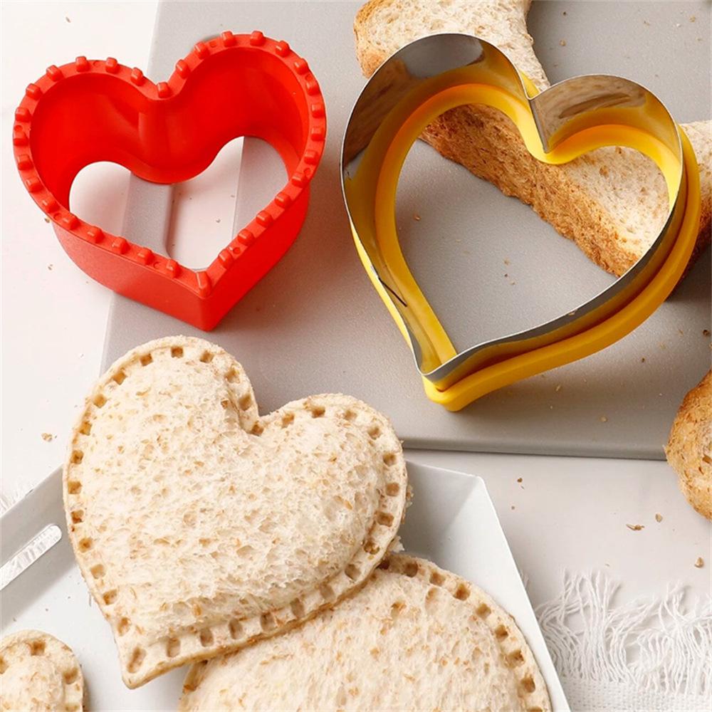 Stainless Steel Dinosaur & Heart Sandwich and Cookie Cutter Set