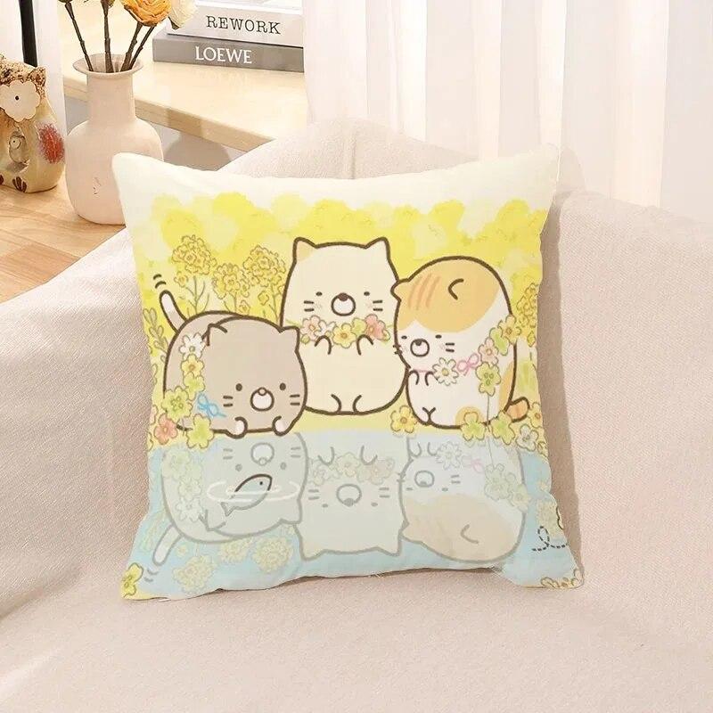 45x45cm cute cartoon print pillow case living room sofa office cushion cover home decoration children's gift