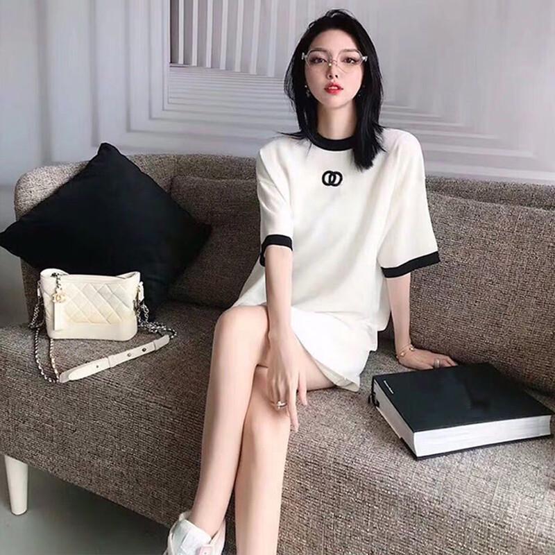 

JK&JS Women s Summer Casual Knit T-Shirt Dress L