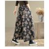 DIMANAF 2025 Plus Size Autumn Jeans New Long Pants Women Loose Denim Trousers Big Size Casual Floral Print