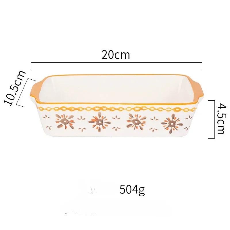 Rectangular Baking Tray Oven Kitchen Baking Tool Ceramic Roasting Lasagna Pan With Handle Baking Dish