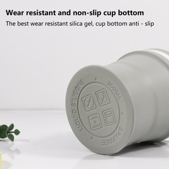170ml/270ml/350ml Skládací odnímatelný silikonový kelímek na vodu pro potravinářský styk, hrnek na pití, domácí potřeby