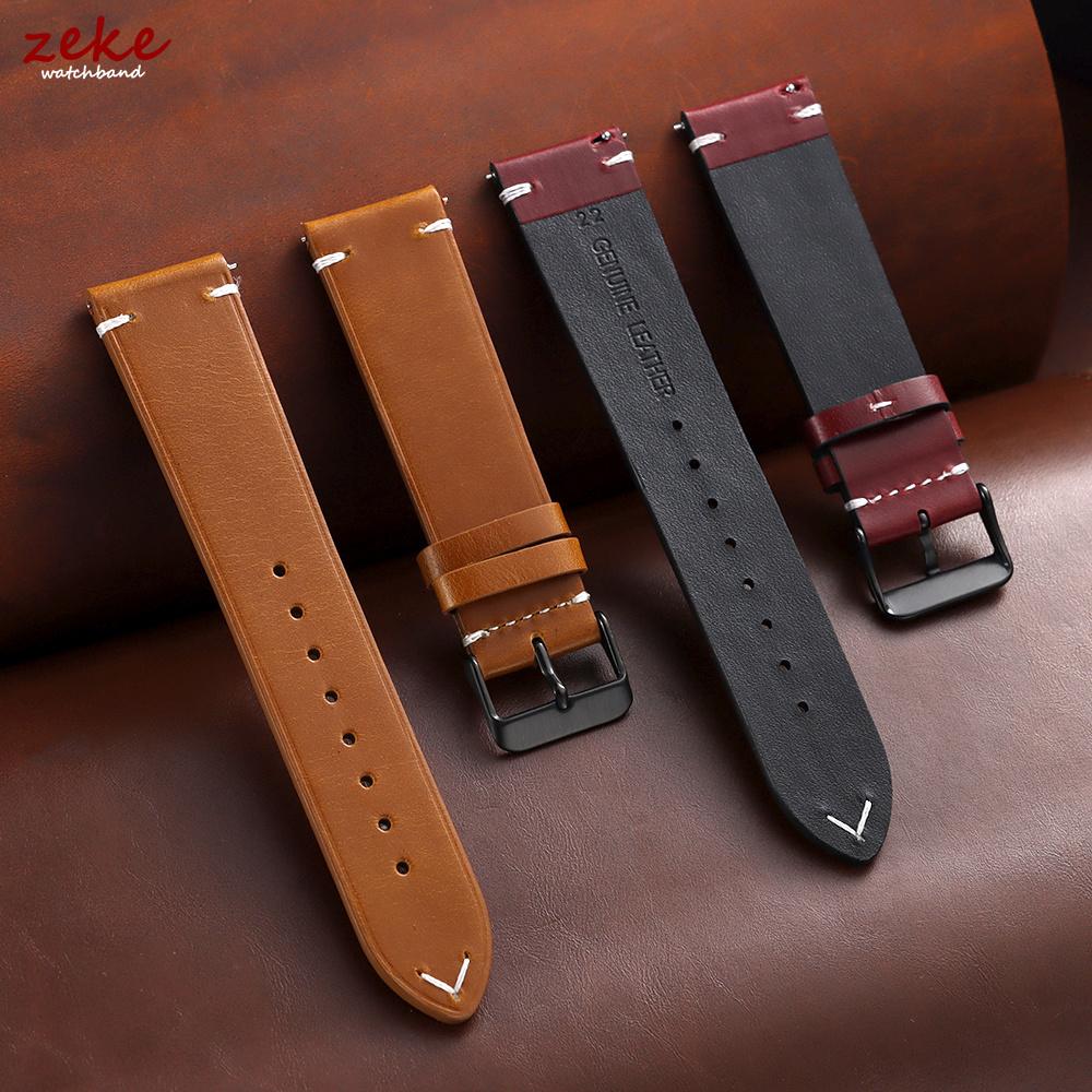 20mm 22mm for Omega Vintage Oil Wax Leather Watch Band 18mm 24mm Universal Stitching Cowhide Straps for Seiko Men Watch Bracelet