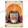 Vintage Coffee Metal Tin Sign Cafe Wall Art Decor Living Room Home Pubs Bar Decoration