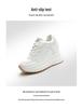 Women's 2025 Spring Height-Increasing White Sneakers - 10CM Thick Sole, Genuine Leather, Casual Sports Shoes