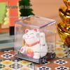 2-Inch Solar-Powered Golden Lucky Cat Waving Ornament for Desktop Decor