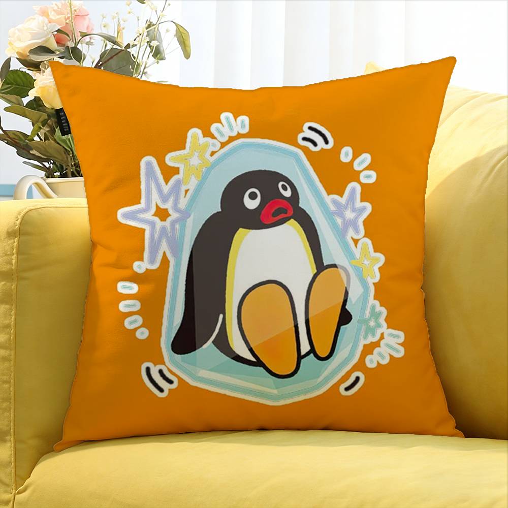 Cute P-Pingu World Various Sizes Square Pillow Case For Car Home Bedchamber Decor