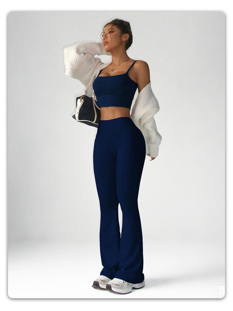 Dámské vysokopásé zvonové jógové kalhoty s pocitem druhé kůže: Rychleschnoucí, Zvedající hýždě, Přiléhavé sportovní legíny