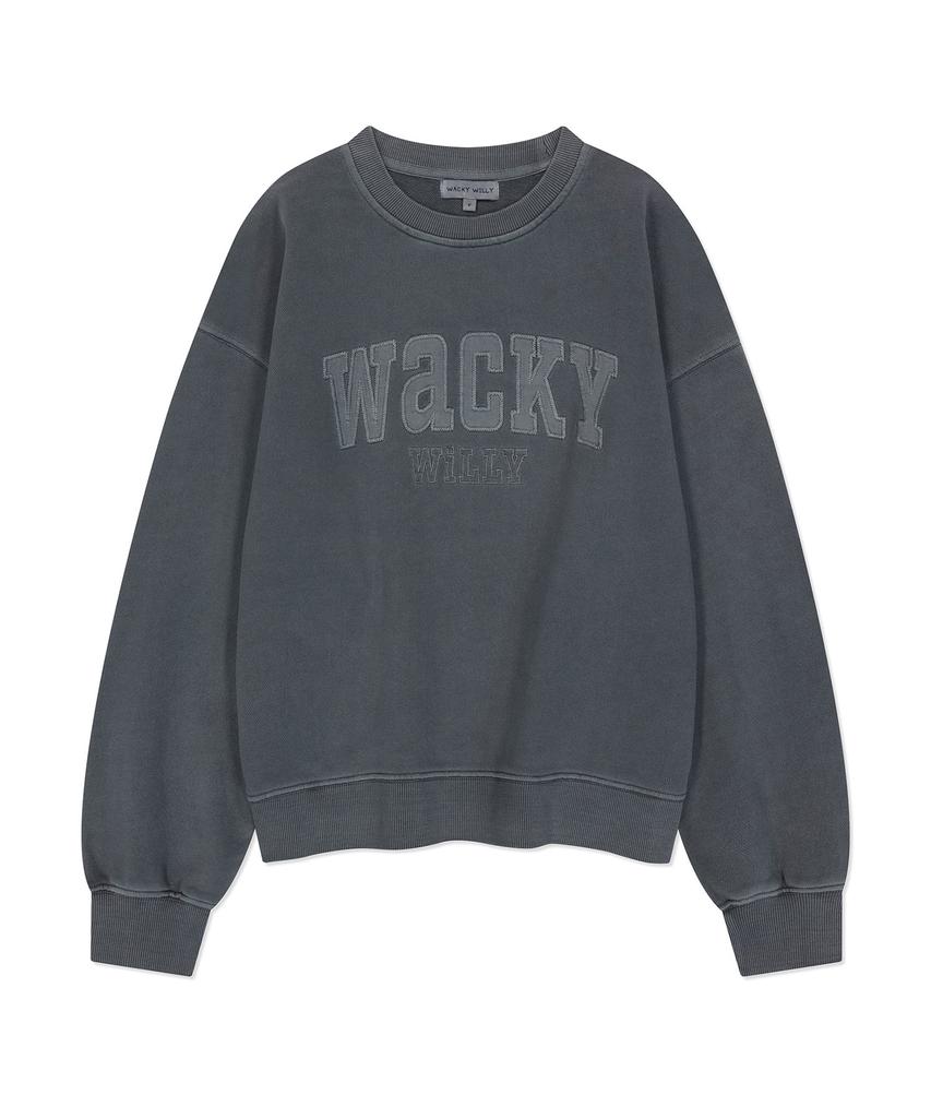 WACKY WILLY Women'S Semi-Overfit Pigment Sweatshirt Gray