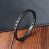 European and American Accessories, Simple Titanium Steel Men's Leather Bracelet, Black Bracelet Student Jewelry 2026