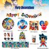 Cartoon Party Supplies, Anime Birthday Party Decorations  Tableware Set Including Anime Birthday Plates Tablecloth Balloon Banner Etc