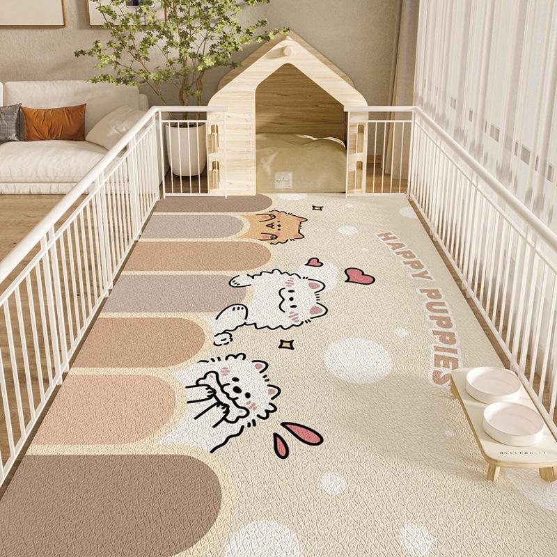 Cute Cartoon Waterproof Non-Slip Floor Mat Easy To Clean Durable Stain Resistant Pet Mat For Home And Office Use