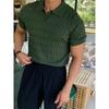 Men's Slim Fit Ice Silk Knit Polo with Lapel