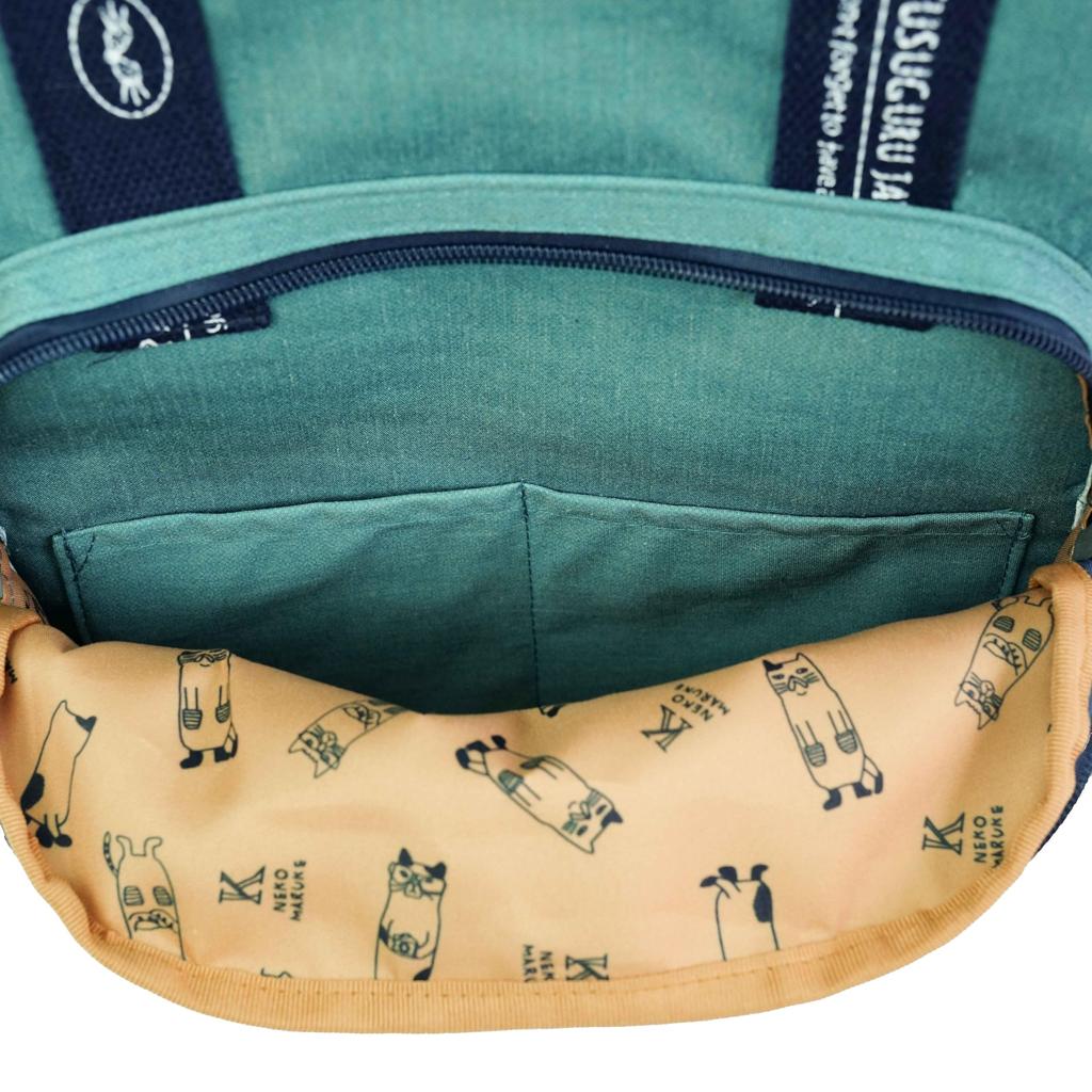 Kusguru Japan Nekomaruke Rucksack, Damen, 258515, Blaugrün, Mittel