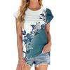 Women's Fashion Casual Basic Floral Textured Round Neck T-Shirt Vest Top