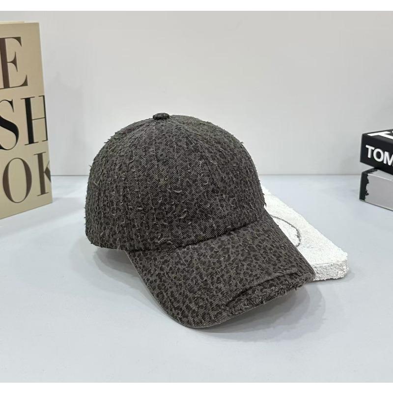 

Leopard print baseball hat men s and women s old ripped cap casual versatile sun protection visor breathable sun protection design 55-59
