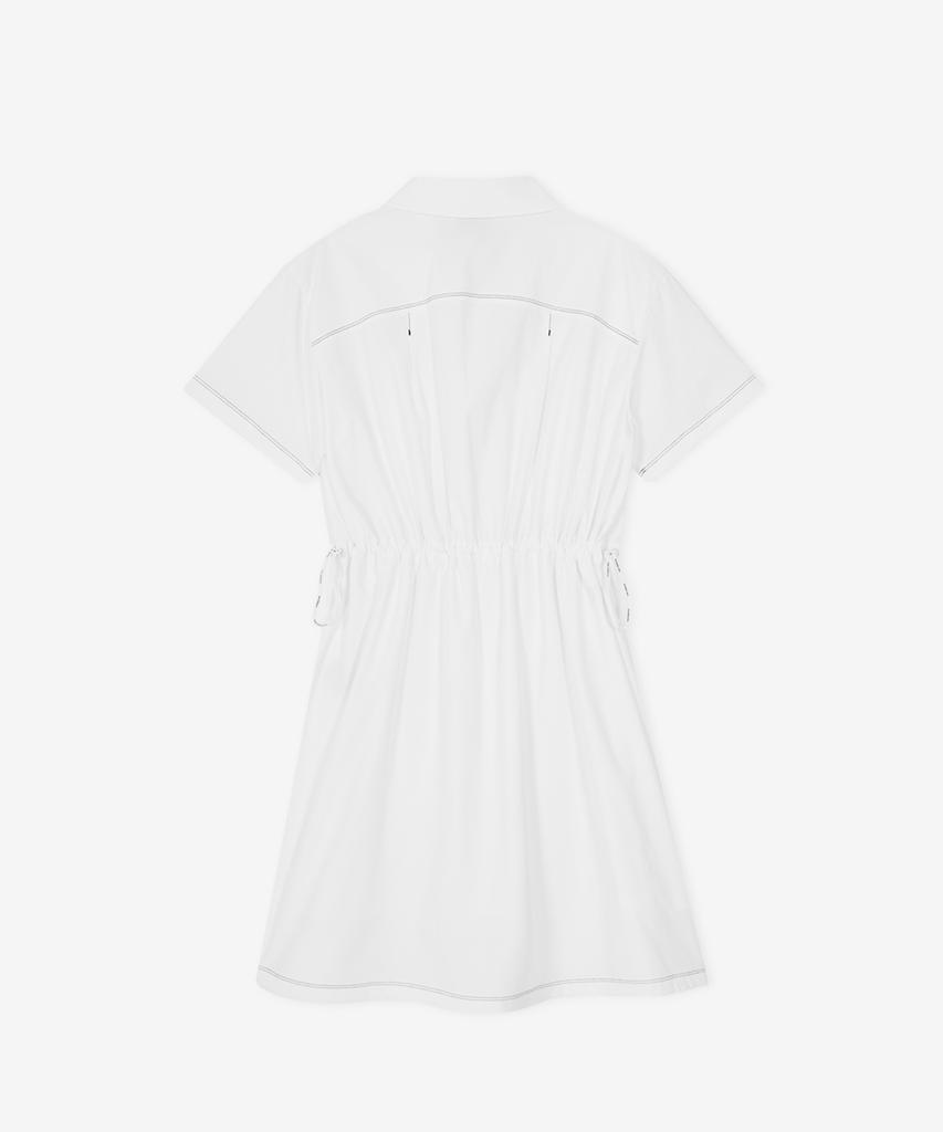 Nyuballanseu Nbnkg3W612 / Women Frozen Woven Stretch Collared Dress (White)
