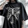 2026 Summer High Street Print Black Red Skull Dark Print Y2k Shortsleeved Tshirt Unisexs And Unisexs Top S4xl
