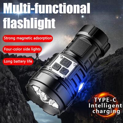 Mini Bright Flashlight Rechargeable Magnetic Clip Small Torch 12 Modes Multi-function Work Light Portable Outdoor Emergency Lamp