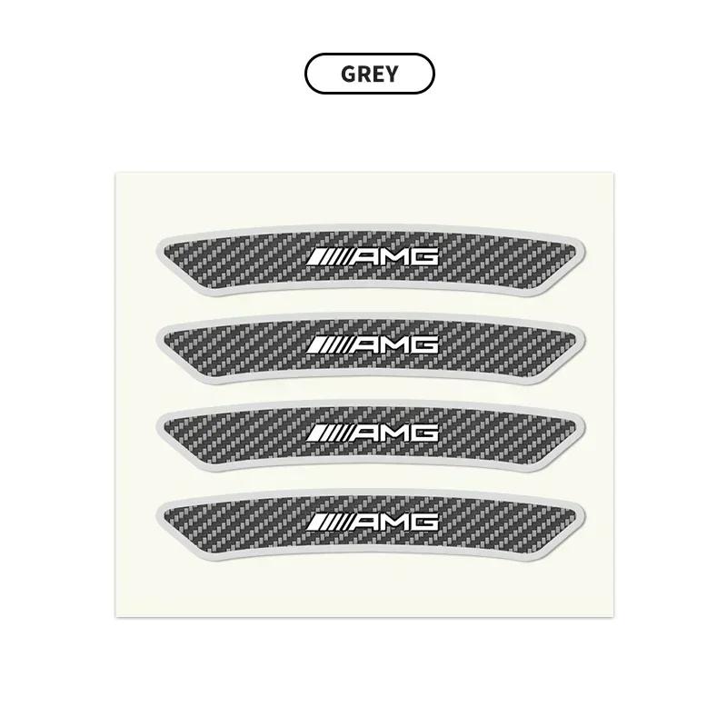 4Pcs Car Wheel Rim Sticker Hub Decoration Carbon Fibre Decals For Mercedes benz AMG C E S GLE CLC Class W205 124 W221 W213 W212