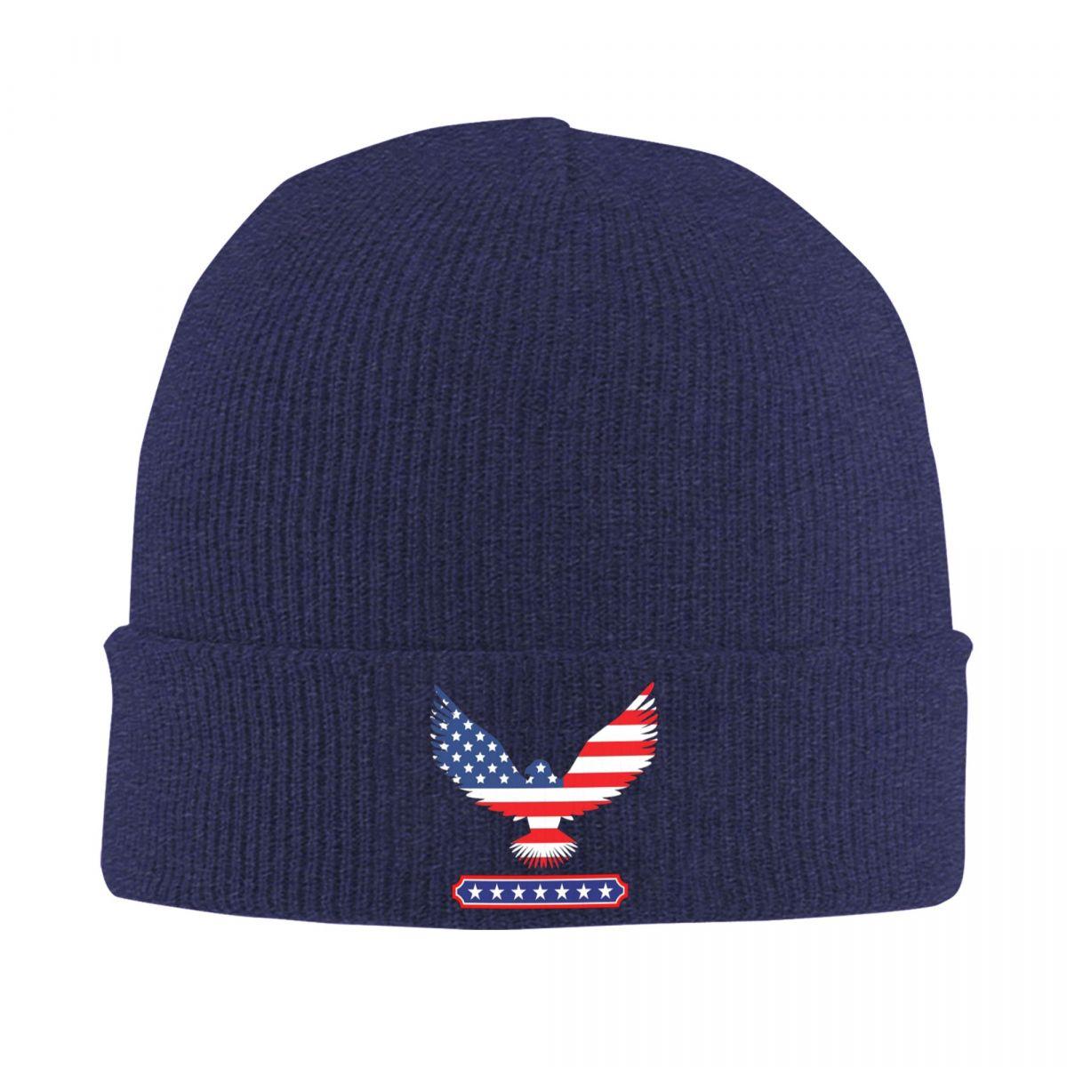 

American Eagle Print Warm Knitted Cap Winter Knit Bonnet Hat Skullies Beanies Hip Hop Caps for Unisex One Size