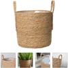 Hand Woven Extra Large Straw Flower Pot Nordic Seaweed Storage Basket Potted Green Plant Floor Indoor Anti-fade Long-lasting