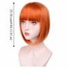 Cosplay Bob Straight Hair Wigs Harajuku Pink Black Orange Short Wigs Women Layered Wig  Carnival
