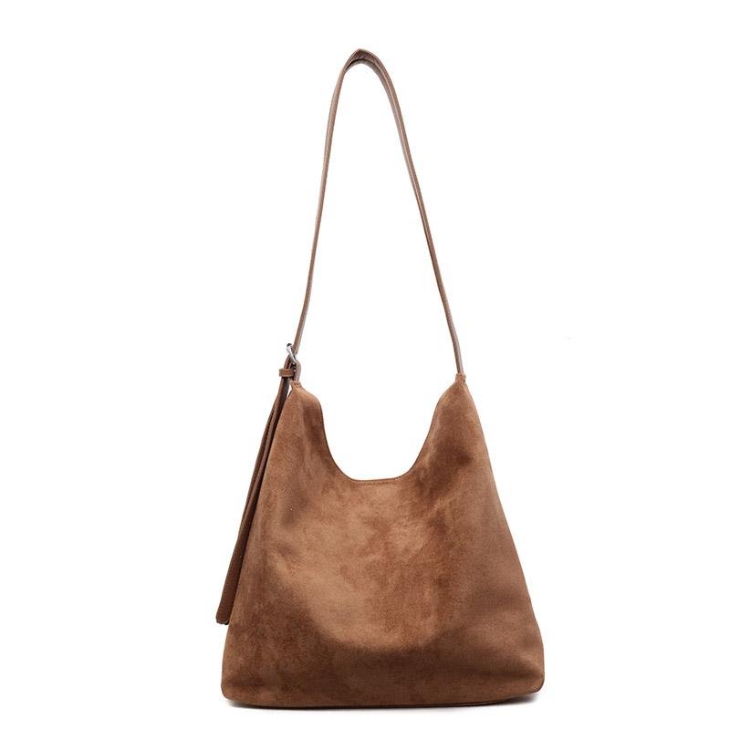 

Faux Suede Hobo Bag Multi-Color Handheld & Shoulder Bag Casual Daily Use Bag коричневий