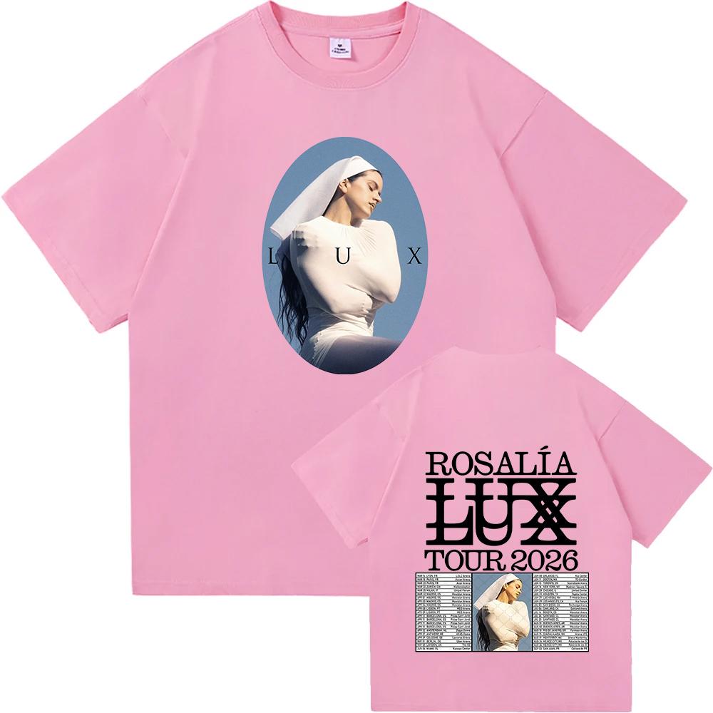 Rosalía Rosalia LUX Tour 2026 Tričko Bavlna Krátký Rukáv Volné Dámské Trička Unisex Streetwear Móda Zpěvačka Grafické Oblečení
