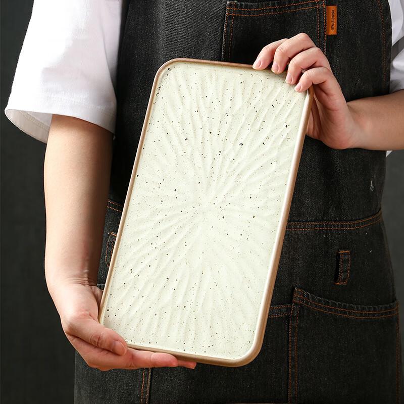 Wutuo Rustic Ceramic Rectangular Sushi Plate