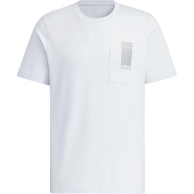 Adidas SS24 Logo Crew Neck Comfortable Short Sleeve T-Shirt Unisex Tops Light-Blue White JI9084