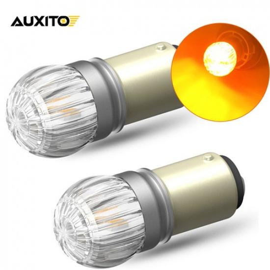 Amber/Yellow AUXITO BAY15D 1157 LED Turn Signal Light Bright Parking Bulbs Super