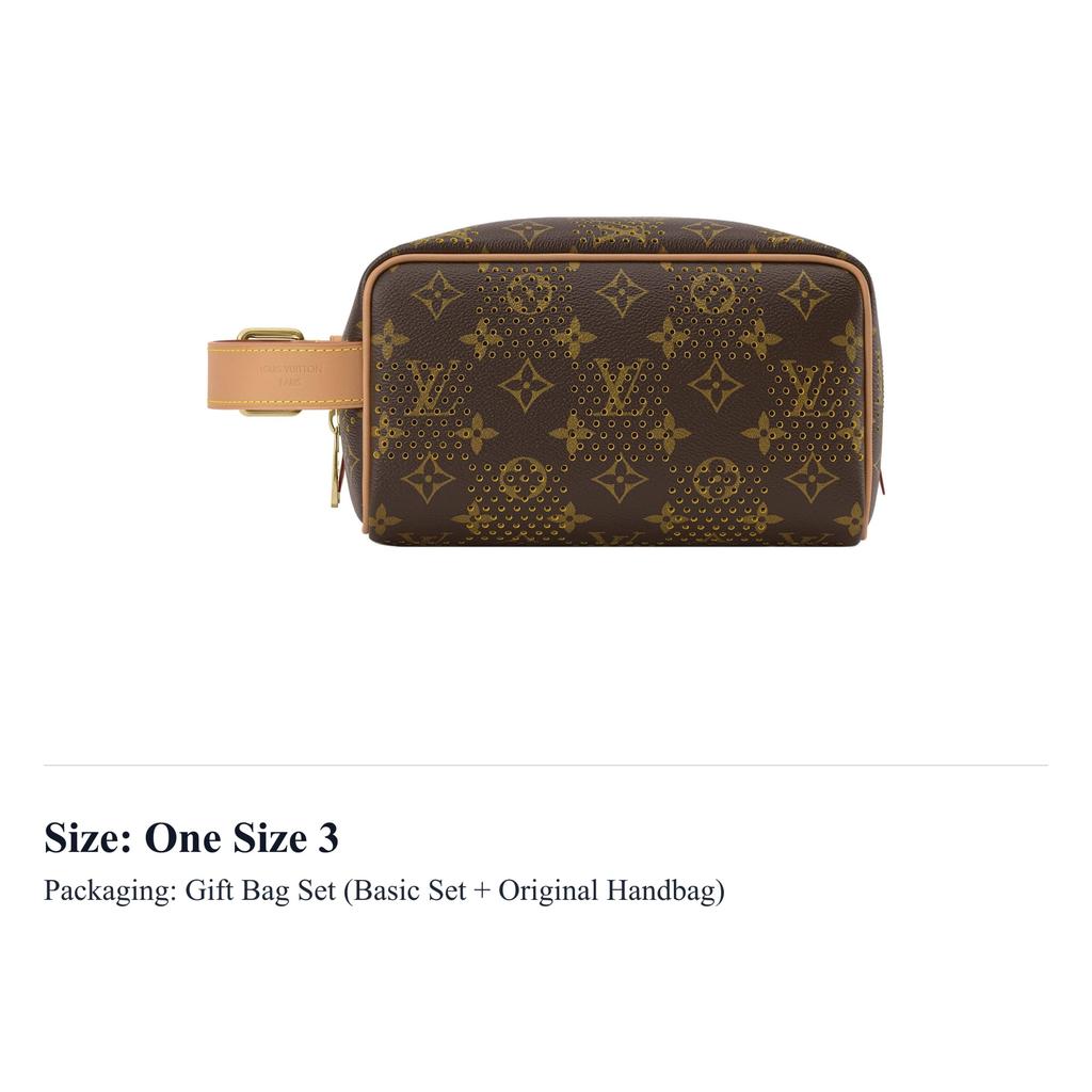LOUIS VUITTON Monogram Perforated Coating Canvas Toiletry Bag Toiletry Bag Unisex Brown & Yellow M29165