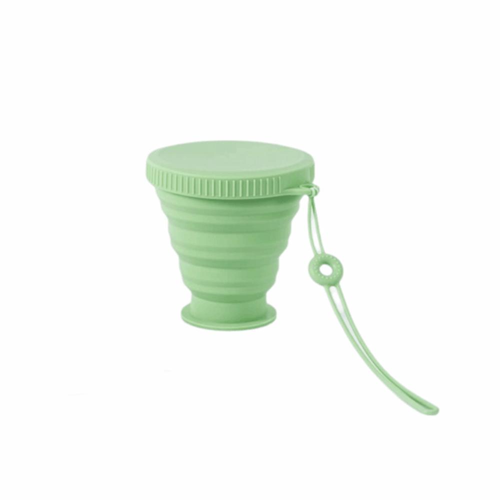 New 220ML Silicone Folding Cup Heat Resistant Portable Drinking Cups With Lid Food Grade Travel Water Cup Travel Use