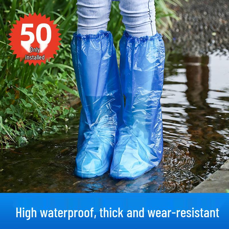 Waterproof Non-Slip Transparent Rain Shoe Covers - Thick, Wear-Resistant, High-Top, Long Tube Overshoes