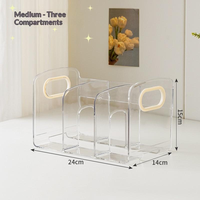 4-Fächer Klarer Acryl-Aktenordner Schreibtisch-Magazinhalter Mit Griff Für Büro Zuhause