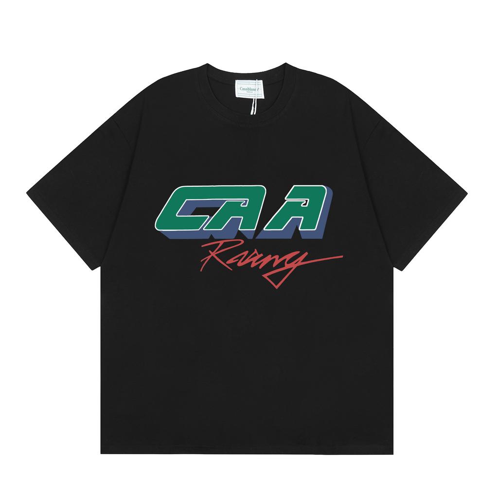 Grenzüberschreitend auf Lager exklusiv Casablanca Doppelgaze reine Baumwolle Unisex T-Shirt Hip-Hop lässig Kurzarm locker Rundhals