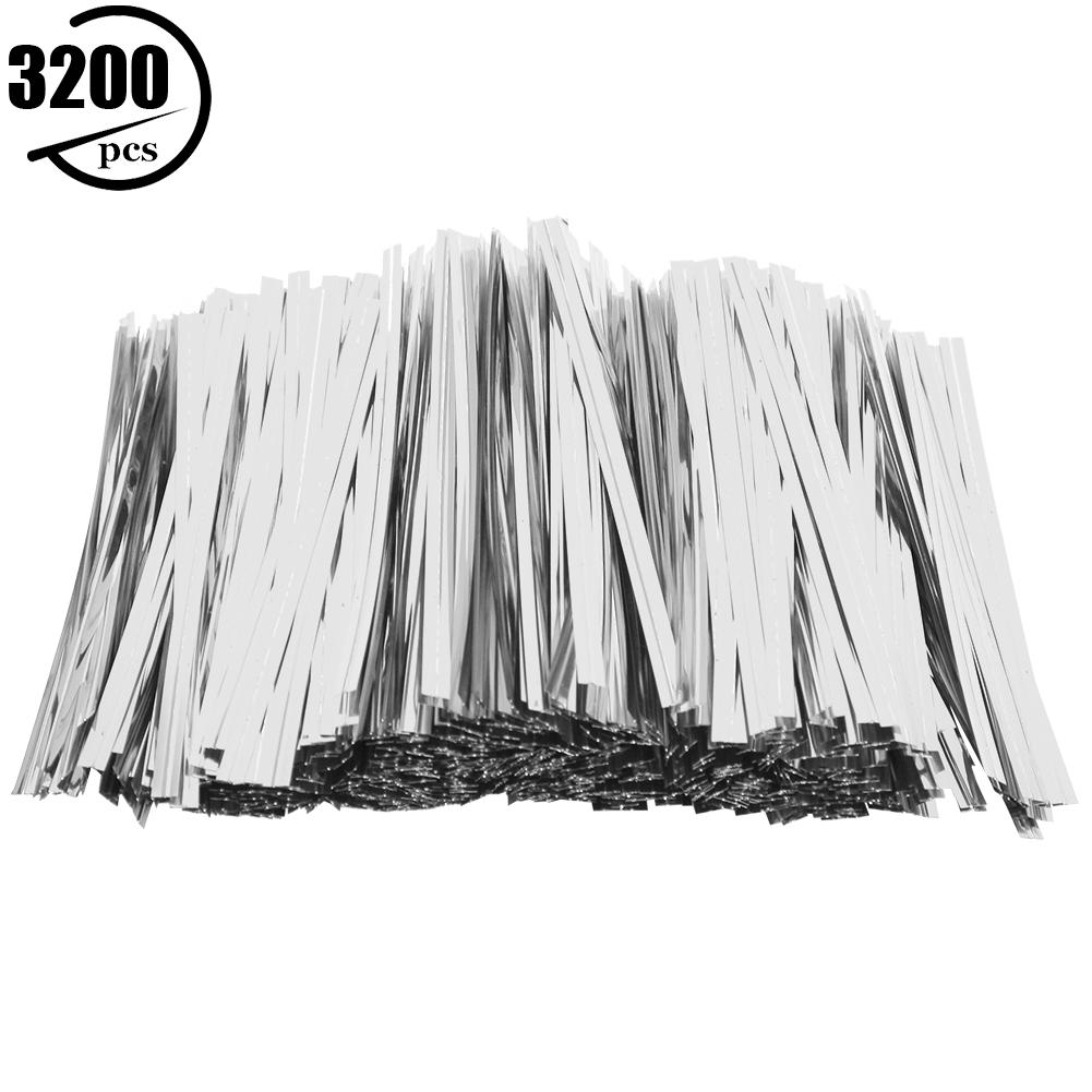Health & Beauty Product Silver 3200Pcs Pet Twist Ties 10Cm For Candy Bread Bag Packaging Lolipop Dessert Sealing 10Cm 3200Pcs
