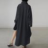 2024 Frühling/Herbst Damen Langarm Schlitzkleid - Elegant, Vielseitig, Modisch Einfarbig